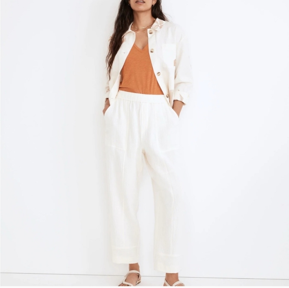 Madewell White Lightestspun Small 100% Cotton Pants